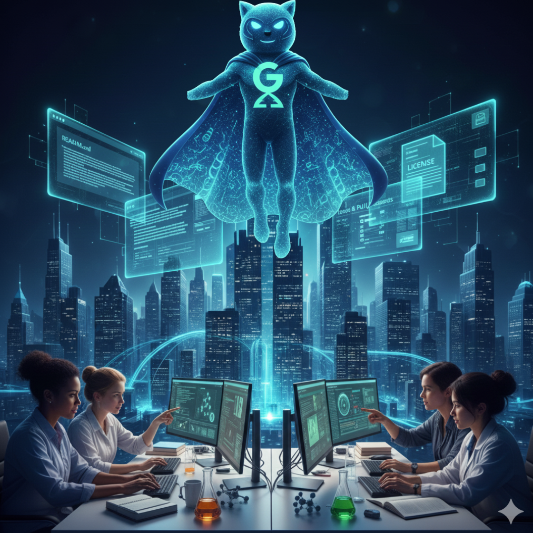 Cover image showing GitHub workflows used for reproducible drug discovery